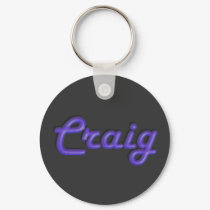 KRW Blue Neon Name Keychain - Craig by KRWNameGame KRW Blue Neon Name Keychain - Craig