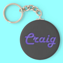 KRW Blue Neon Name Keychain - Craig keychains