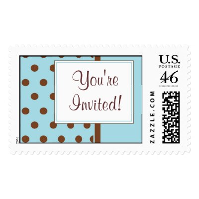 KRW Blue Polka Dot Custom Wedding Stamp