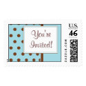 KRW Blue Polka Dot Custom Wedding Stamp