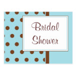 KRW Blue Polka Dots Custom Shower Invitation Post Card