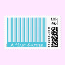 KRW Blue Stripe Baby Shower postage
