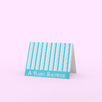 KRW Blue Stripe Custom Baby Shower Invitation cards