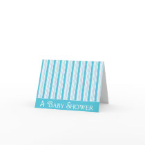 KRW Blue Stripe Custom Baby Shower Invitation cards