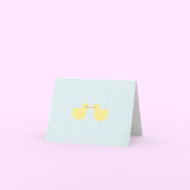 KRW Blue Stripe Rubber Duck Baby Shower Invitation cards