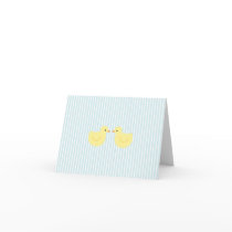 KRW Blue Stripe Rubber Duck Baby Shower Invitation cards