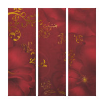 KRW Bordeaux Fantasy Floral Art Triple Canvas canvas prints