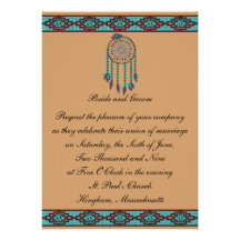 KRW Border Dreamcatcher Custom Wedding Invitation
