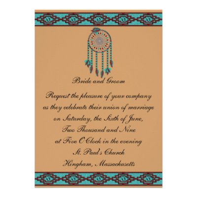 KRW Border Dreamcatcher Custom Wedding Invitation