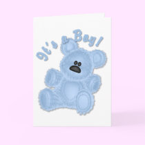 KRW Boy Teddy Bear Baby Shower Invitation cards
