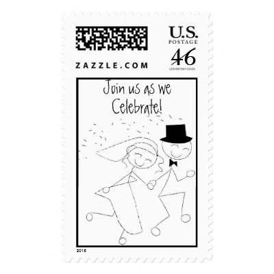 KRW Bride and Groom Toon Wedding Stamp
