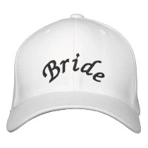 KRW Bride Script Black and White embroidered hats