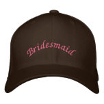 KRW Bridesmaid Script Pink and Brown Baseball Cap