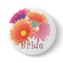 KRW Bright Daisy Bride Wedding Button by KRWWedding KRW Bright Daisy Bride Wedding Button