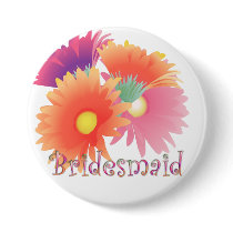 KRW Bright Daisy Bridesmaid Wedding Button by KRWWedding KRW Bright Daisy Bridesmaid Wedding Button