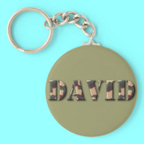 KRW Camoflage Name Keychain - David keychains