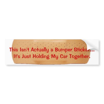 KRW Car Bandage Bumper Stickers by KRWDesigns