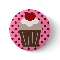 KRW Chocolate Cherry Cupcake buttons