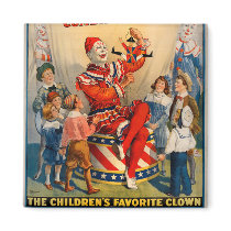 KRW Circus Clown Vintage Magnet by KRWOldWorld KRW Circus Clown Vintage Magnet