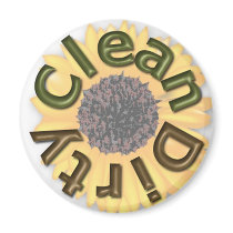 KRW Clean and Dirty 3 inch Sunflower Kitchen Magne magnets