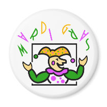 KRW Colorful Mardi Gras Jester magnets