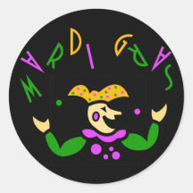 KRW Colorful Mardi Gras Jester Stickers