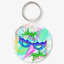 KRW Colorful Mardi Gras Mask keychains