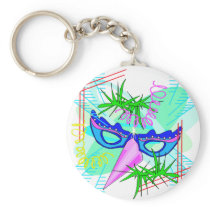 KRW Colorful Mardi Gras Mask keychains