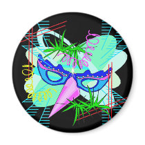 KRW Colorful Mardi Gras Mask magnets