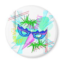 KRW Colorful Mardi Gras Mask magnets