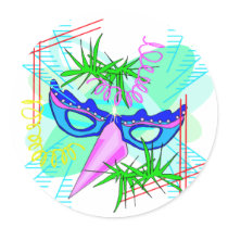 KRW Colorful Mardi Gras Mask stickers