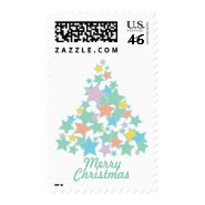 KRW Colorful Star Tree Christmas stamp