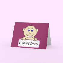 KRW Coming Soon Girl Baby Shower Invitaton cards