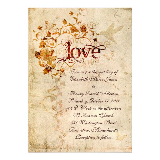 KRW Corinthians Love is: Wedding Invitation Ecru