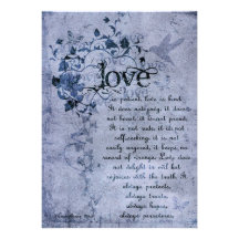 KRW Corinthians Love is: Wedding Invitation Navy