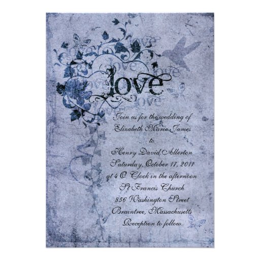 KRW Corinthians Love is: Wedding Invitation Navy
