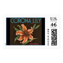 KRW Corona Lily Vintage Label Stamp
