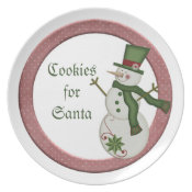 KRW Country Snowman Cookies for Santa Plate plate