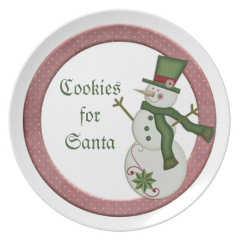 KRW Country Snowman Cookies for Santa Plate