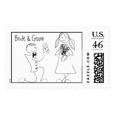 KRW Custom Bride and Groom Wedding Stamp