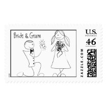 KRW Custom Bride and Groom Wedding Stamp