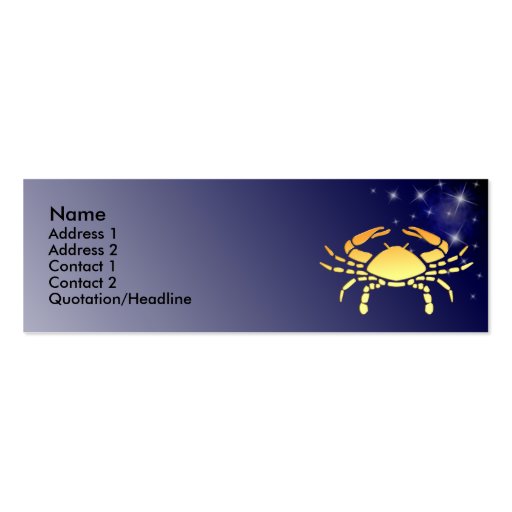 KRW Custom Cancer Zodiac Sign Profile Card Business Card Template (front side)