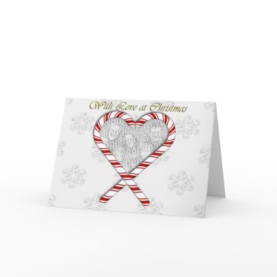 KRW Custom Candy Cane Photo Frame Holiday Card by KRWHolidays