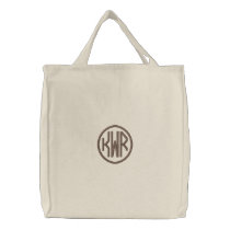 KRW Custom Circle Monogram in Brown embroidered bags