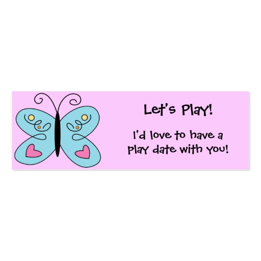 KRW Custom Colorful Butterfly Play Date Card Business Cards