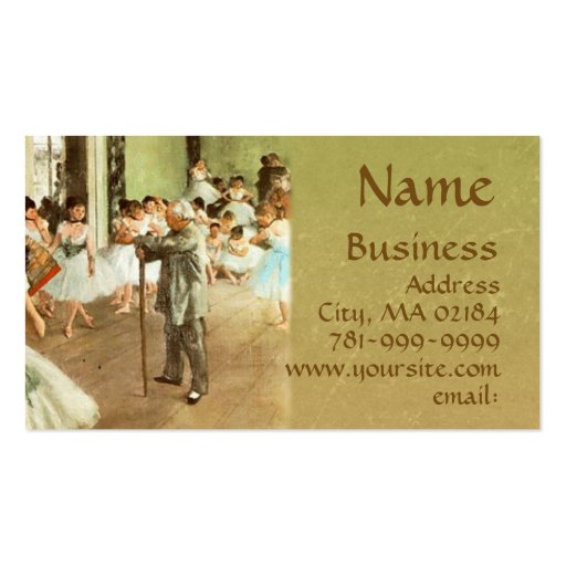 KRW Custom Degas Ballerinas Business Card Template (front side)