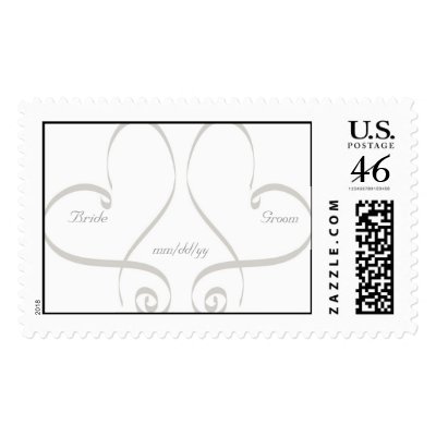 KRW Custom Double Heart Wedding Stamp