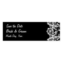KRW Custom Elegant Floral Black Save the Date profile cards