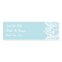 KRW Custom Elegant Floral Blue Save the Date business cards