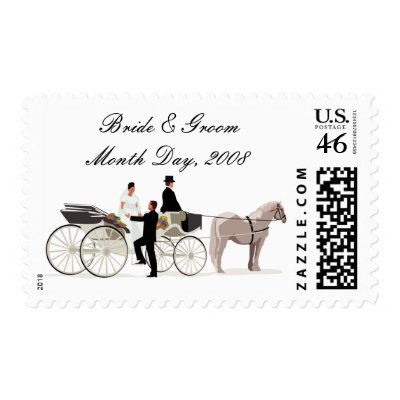KRW Custom Elegant Horse Drawn Carriage Wedding Postage